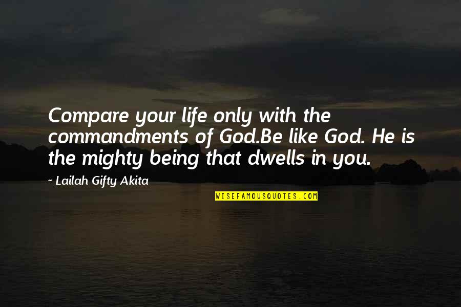 Life Discovery Quotes By Lailah Gifty Akita: Compare your life only with the commandments of