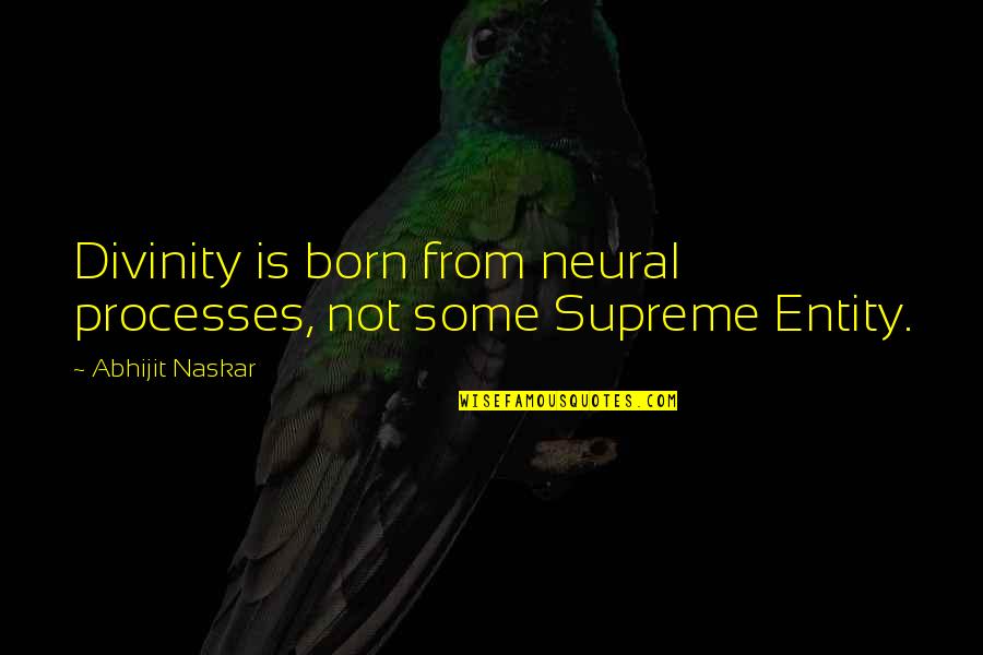 Life Divinity Quotes By Abhijit Naskar: Divinity is born from neural processes, not some