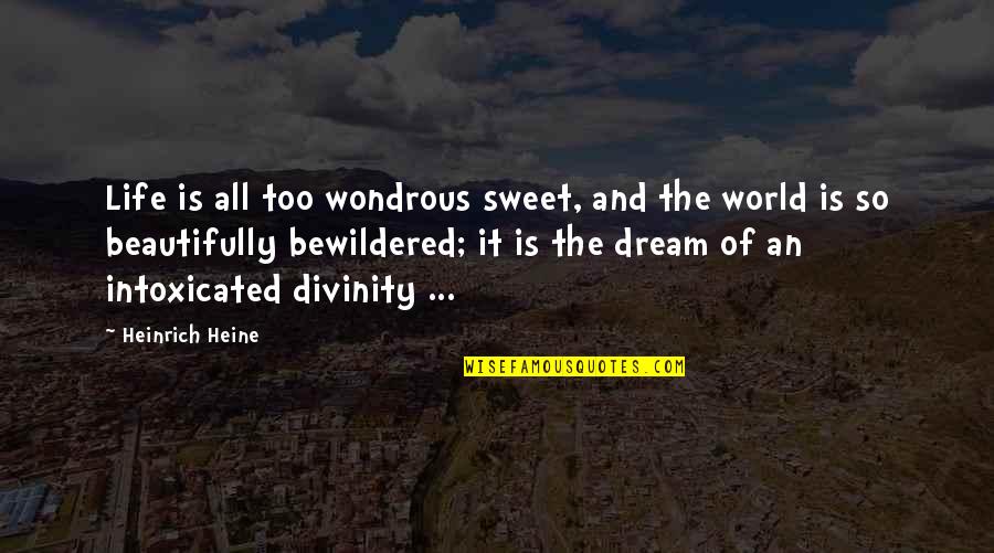 Life Divinity Quotes By Heinrich Heine: Life is all too wondrous sweet, and the