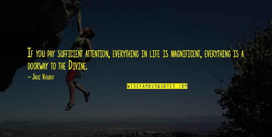 Life Divinity Quotes By Jaggi Vasudev: If you pay sufficient attention, everything in life