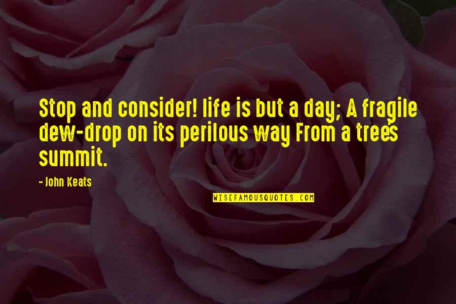 Life Drop Quotes By John Keats: Stop and consider! life is but a day;