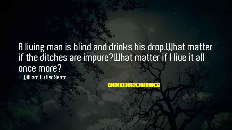 Life Drop Quotes By William Butler Yeats: A living man is blind and drinks his