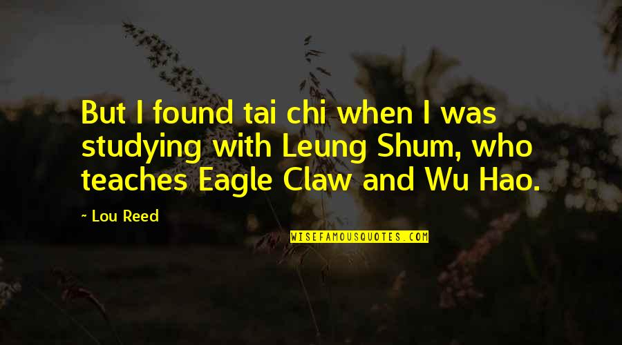 Life During Lockdown Quotes By Lou Reed: But I found tai chi when I was Life During Lockdown Quotes By Lou Reed: But I found tai chi when I was