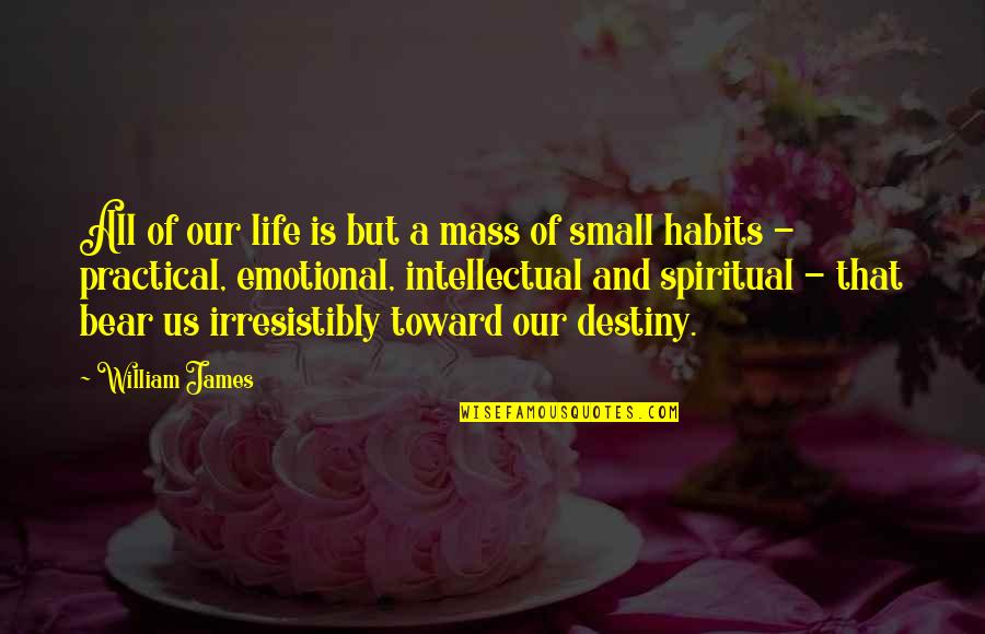 Life Emotional Quotes By William James: All of our life is but a mass