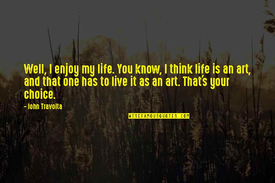 Life Enjoy Your Life Quotes By John Travolta: Well, I enjoy my life. You know, I