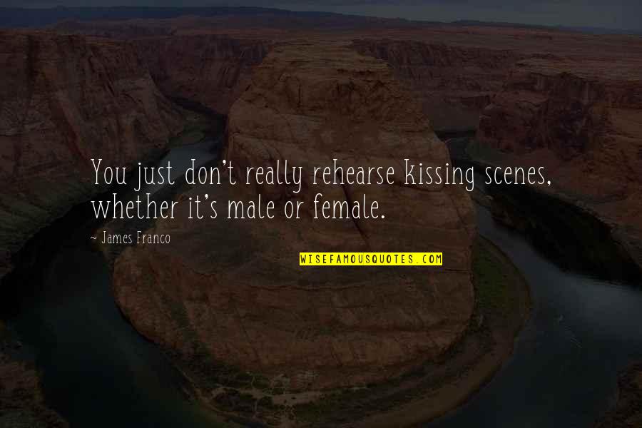 Life Exploding Quotes By James Franco: You just don't really rehearse kissing scenes, whether