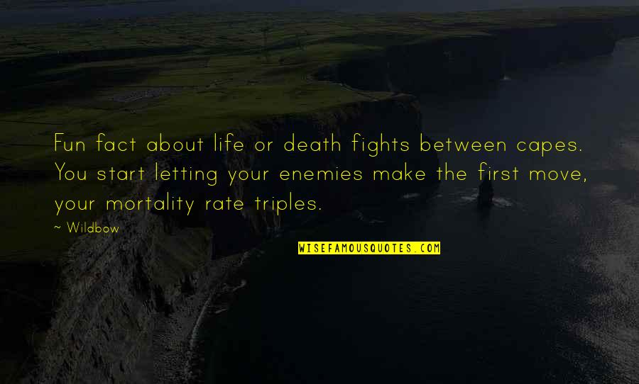 Life Fact Quotes By Wildbow: Fun fact about life or death fights between