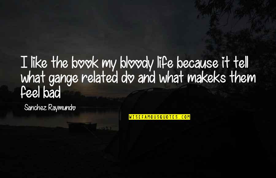 Life Feel Good Quotes By Sanchez Raymundo: I like the book my bloody life because