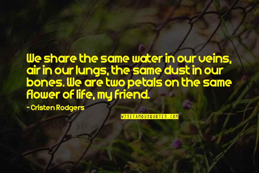 Life Flower Quotes By Cristen Rodgers: We share the same water in our veins,