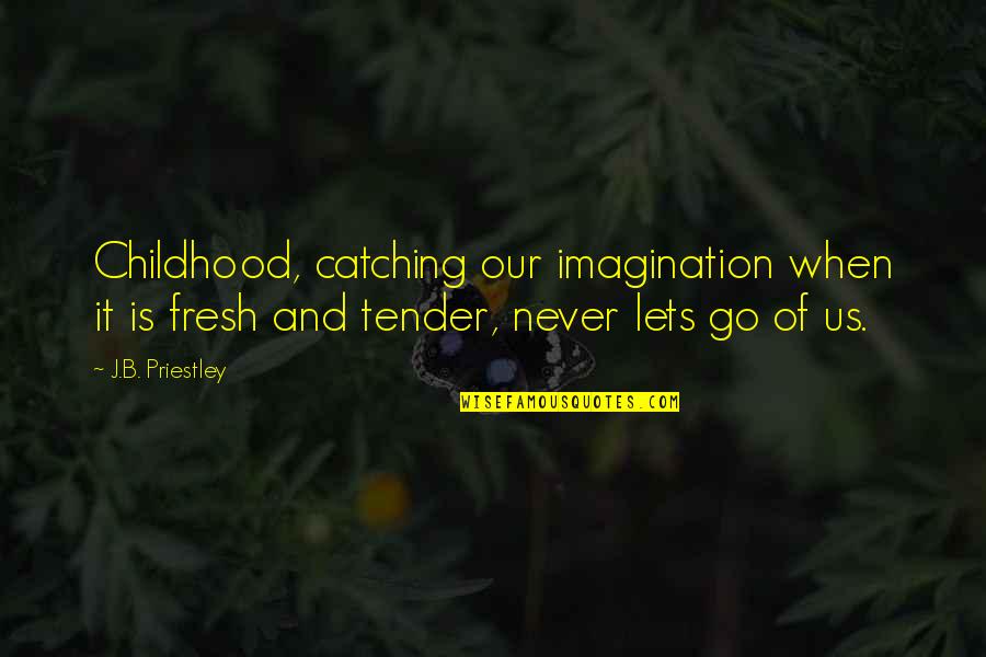 Life For Facebook Covers Quotes By J.B. Priestley: Childhood, catching our imagination when it is fresh