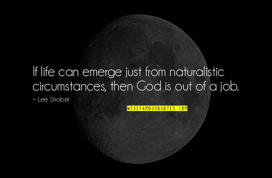 Life From God Quotes By Lee Strobel: If life can emerge just from naturalistic circumstances,