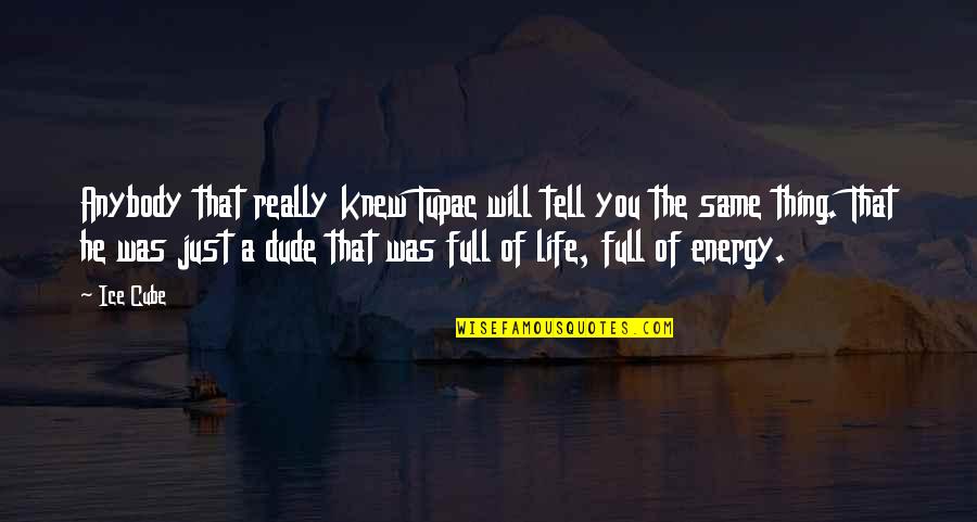 Life From Tupac Quotes By Ice Cube: Anybody that really knew Tupac will tell you Life From Tupac Quotes By Ice Cube: Anybody that really knew Tupac will tell you