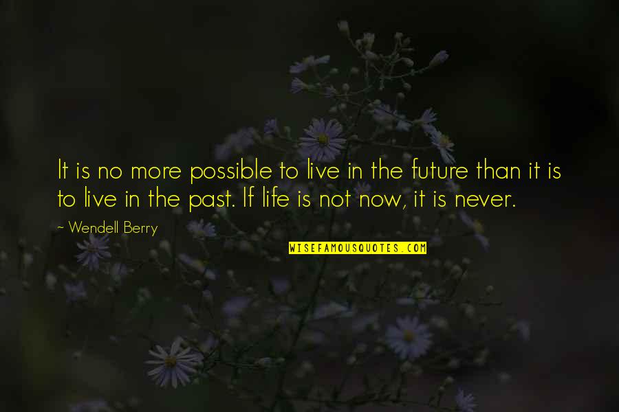 Life Future Quotes By Wendell Berry: It is no more possible to live in