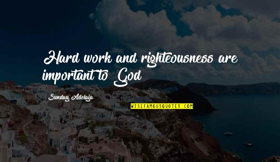 Life Goals Quotes By Sunday Adelaja: Hard work and righteousness are important to God