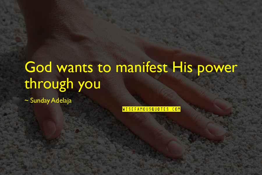 Life Goals Quotes By Sunday Adelaja: God wants to manifest His power through you