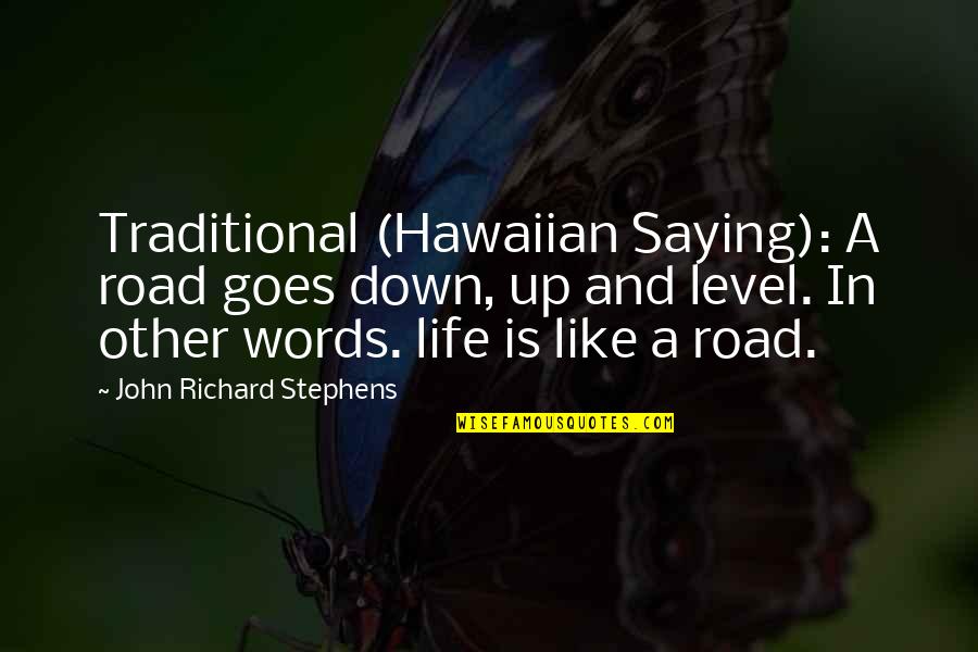 Life Goes Up And Down Quotes By John Richard Stephens: Traditional (Hawaiian Saying): A road goes down, up