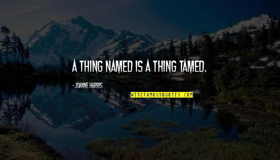 Life Greys Anatomy Quotes By Joanne Harris: A thing named is a thing tamed.