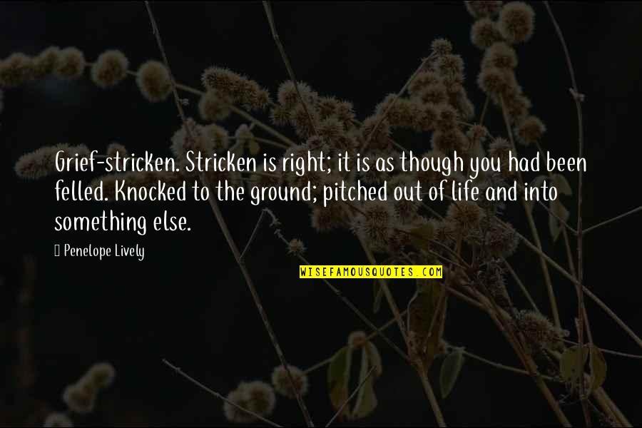 Life Grief Quotes By Penelope Lively: Grief-stricken. Stricken is right; it is as though