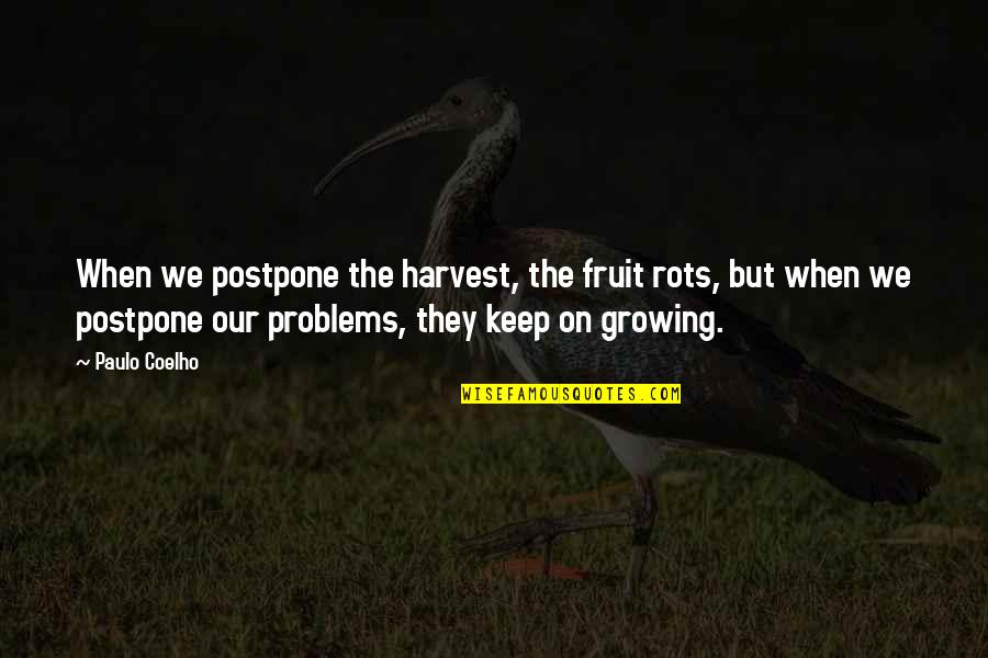 Life Growing Quotes By Paulo Coelho: When we postpone the harvest, the fruit rots,