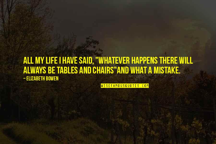 Life Happens Quotes By Elizabeth Bowen: All my life I have said, "Whatever happens