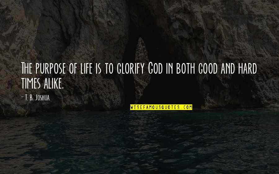Life Hard But God Good Quotes By T. B. Joshua: The purpose of life is to glorify God