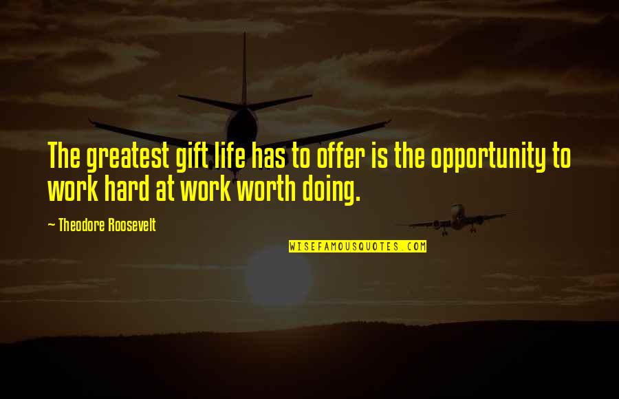 Life Hard Work Quotes By Theodore Roosevelt: The greatest gift life has to offer is