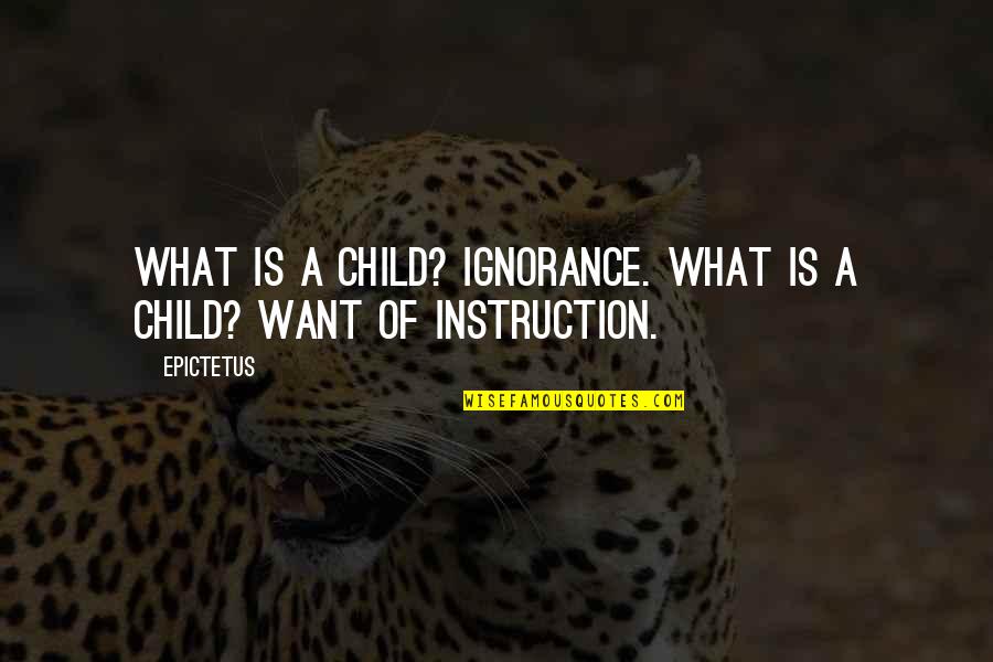 Life Has Bumps In The Road Quotes By Epictetus: What is a child? Ignorance. What is a