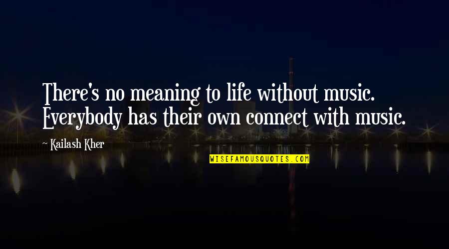 Life Has No Meaning Without You Quotes By Kailash Kher: There's no meaning to life without music. Everybody
