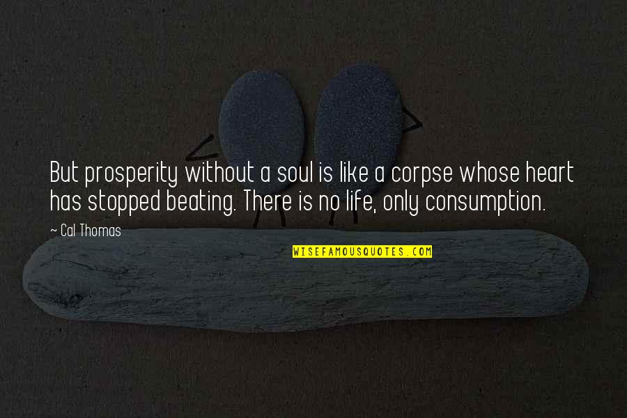 Life Has Stopped Quotes By Cal Thomas: But prosperity without a soul is like a