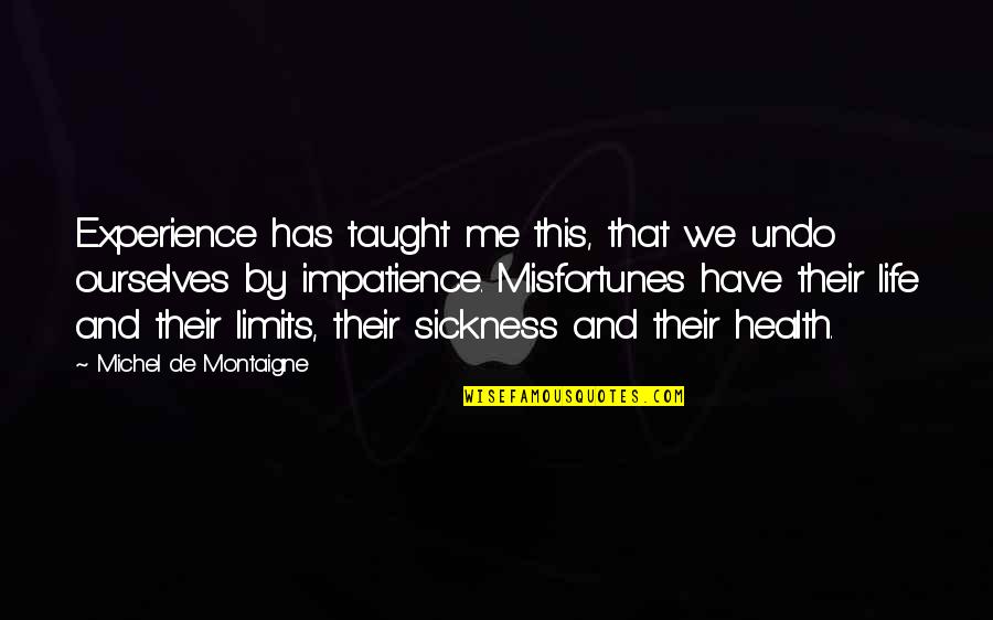 Life Has Taught Me Quotes By Michel De Montaigne: Experience has taught me this, that we undo