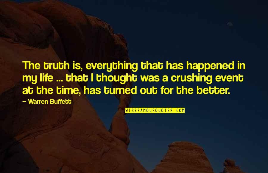 Life Has Turned Quotes By Warren Buffett: The truth is, everything that has happened in