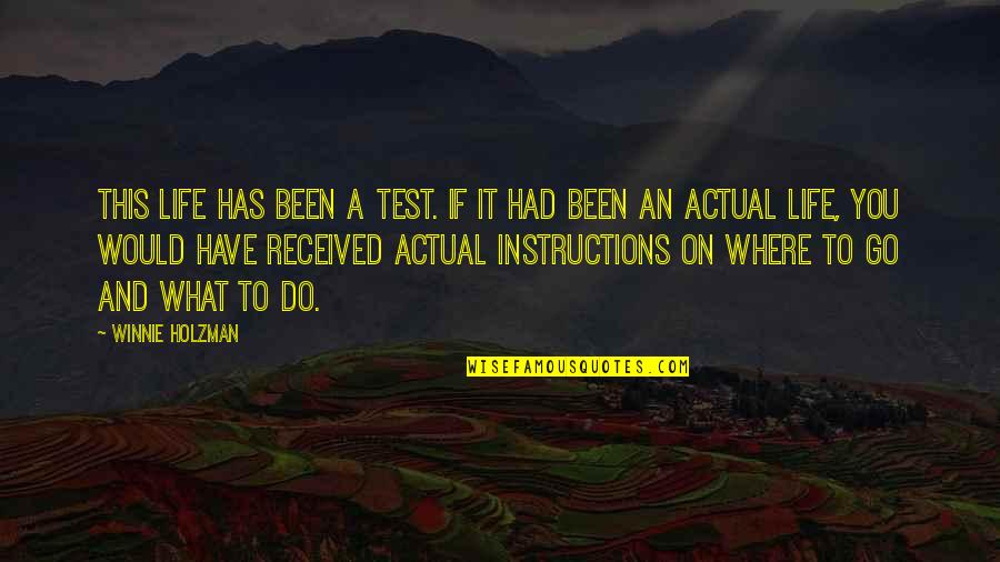 Life Have To Go On Quotes By Winnie Holzman: This life has been a test. If it