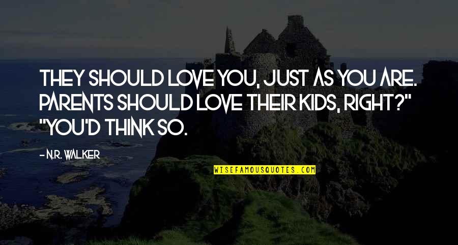 Life Heartache Quotes By N.R. Walker: They should love you, just as you are.