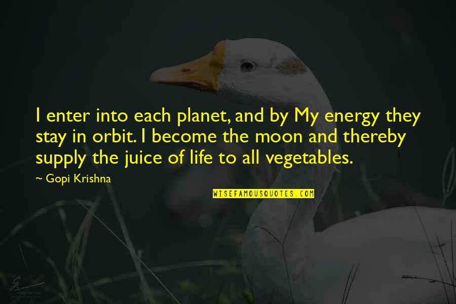 Life Hinduism Quotes By Gopi Krishna: I enter into each planet, and by My