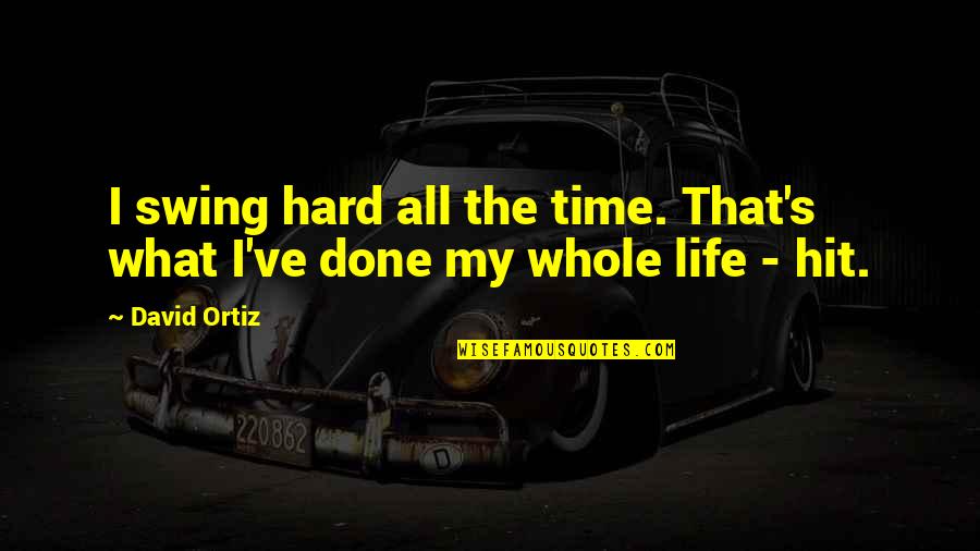 Life Hit Hard Quotes By David Ortiz: I swing hard all the time. That's what