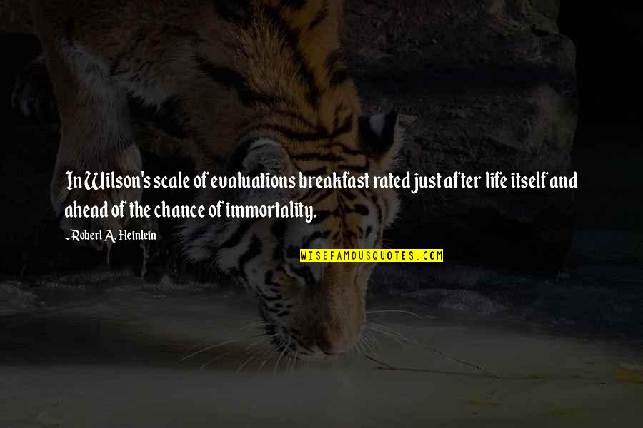 Life Humorous Quotes By Robert A. Heinlein: In Wilson's scale of evaluations breakfast rated just