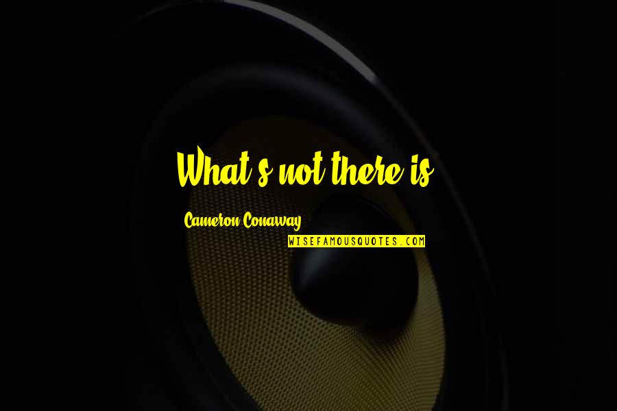 Life Illusion Quotes By Cameron Conaway: What's not there is.