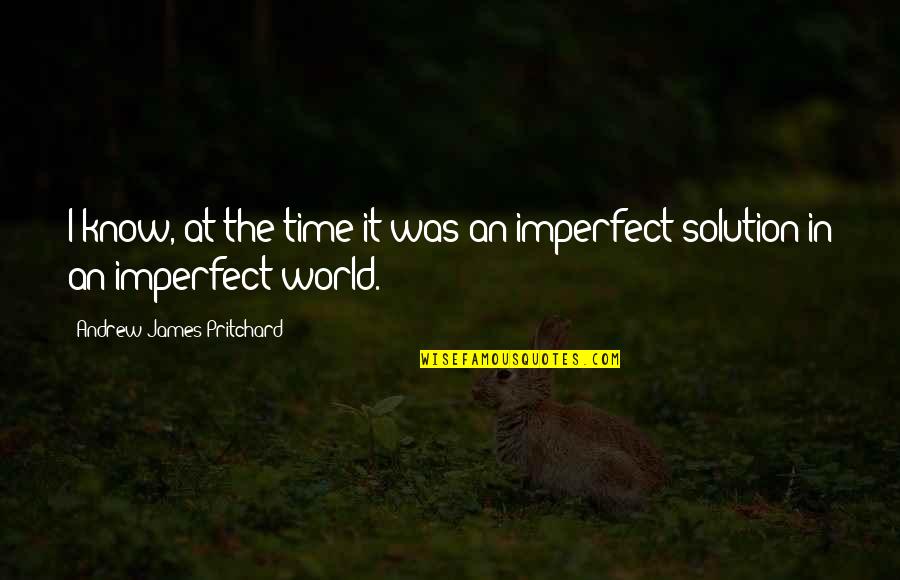 Life Imperfection Quotes By Andrew James Pritchard: I know, at the time it was an Life Imperfection Quotes By Andrew James Pritchard: I know, at the time it was an