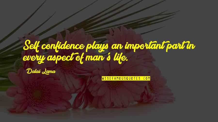 Life Important Quotes By Dalai Lama: Self confidence plays an important part in every