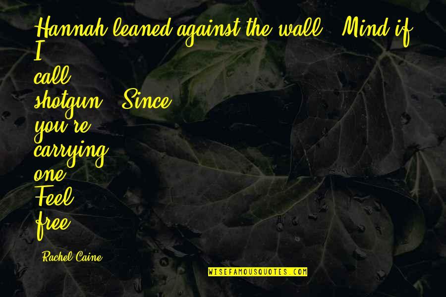 Life In Farsi Quotes By Rachel Caine: Hannah leaned against the wall. 'Mind if I