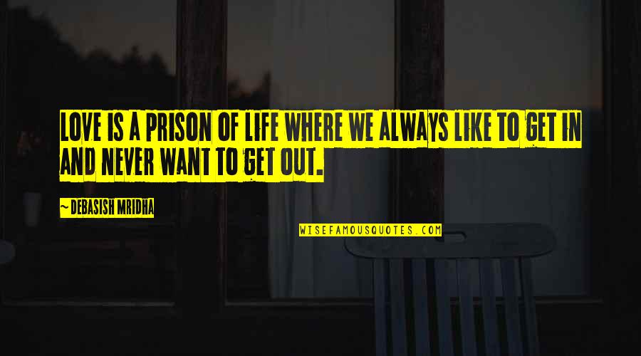 Life In Prison Quotes By Debasish Mridha: Love is a prison of life where we Life In Prison Quotes By Debasish Mridha: Love is a prison of life where we