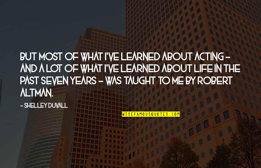 Life In The Past Quotes By Shelley Duvall: But most of what I've learned about acting Life In The Past Quotes By Shelley Duvall: But most of what I've learned about acting