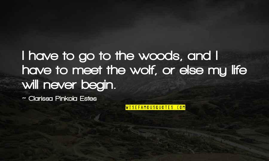 Life In The Woods Quotes By Clarissa Pinkola Estes: I have to go to the woods, and