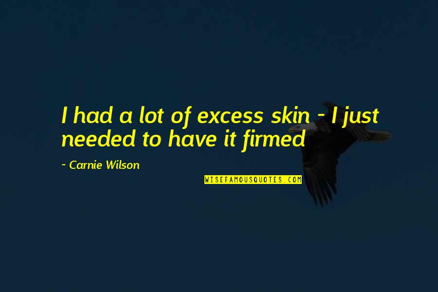 Life In Urdu Breakouts Quotes By Carnie Wilson: I had a lot of excess skin -