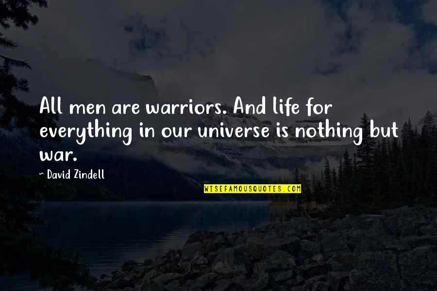 Life In War Quotes By David Zindell: All men are warriors. And life for everything
