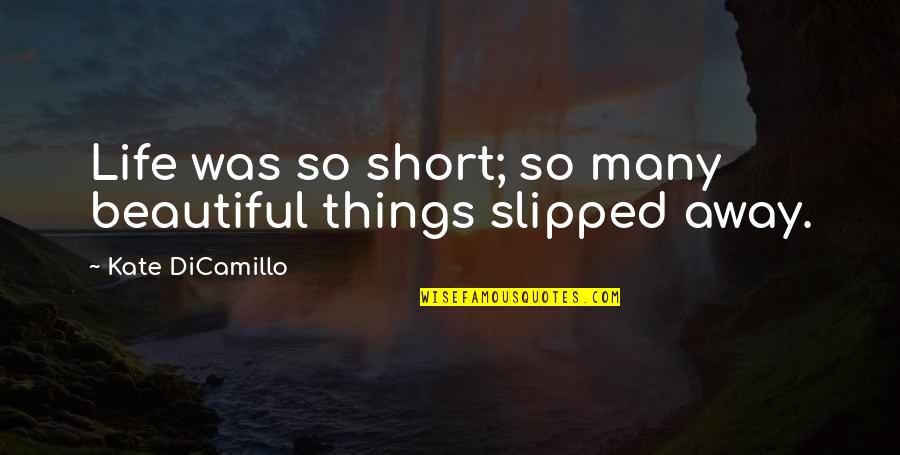 Life Inspirational Short Quotes By Kate DiCamillo: Life was so short; so many beautiful things