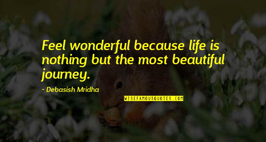 Life Is A Beautiful Journey Quotes By Debasish Mridha: Feel wonderful because life is nothing but the
