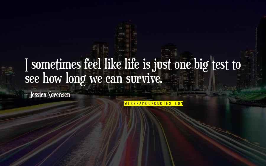 Life Is A Big Test Quotes By Jessica Sorensen: I sometimes feel like life is just one