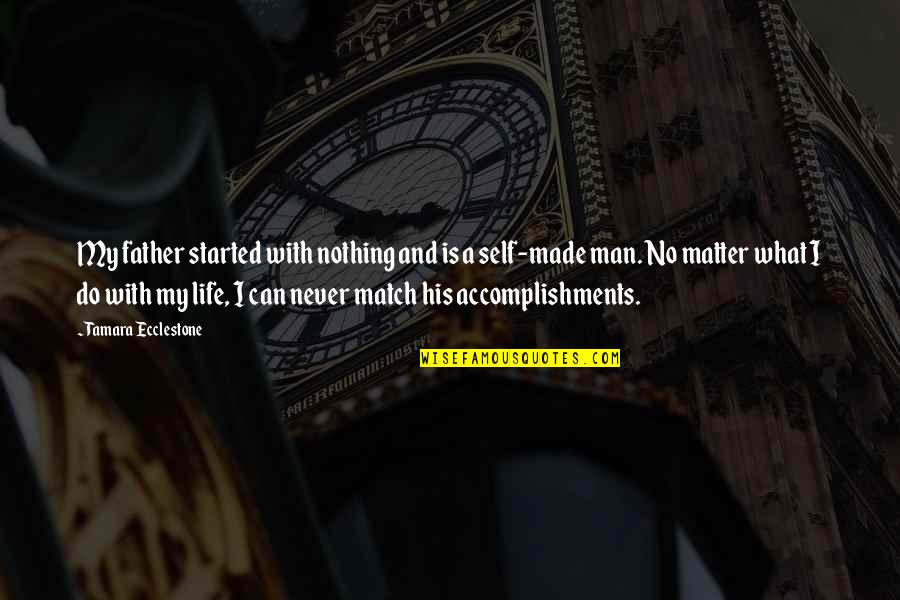 Life Is A Man Quotes By Tamara Ecclestone: My father started with nothing and is a
