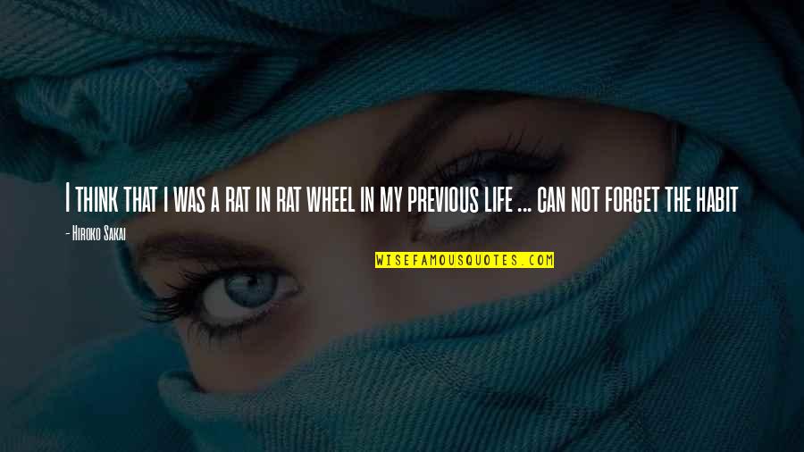 Life Is A Wheel Quotes By Hiroko Sakai: I think that i was a rat in Life Is A Wheel Quotes By Hiroko Sakai: I think that i was a rat in